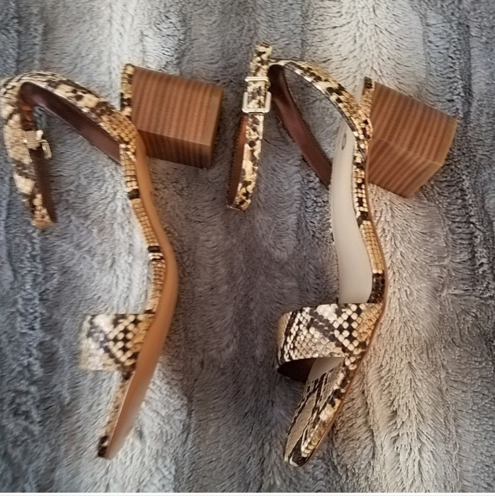 Snake skin print block heel sandals NWOT SIZE 7.5 - Picture 5 of 5